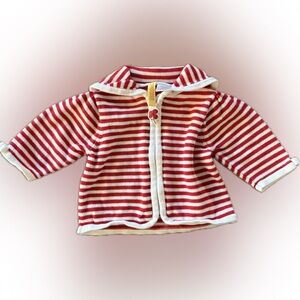 Gymboree Red and White Nautical Striped Knit Salior Collar Sweater